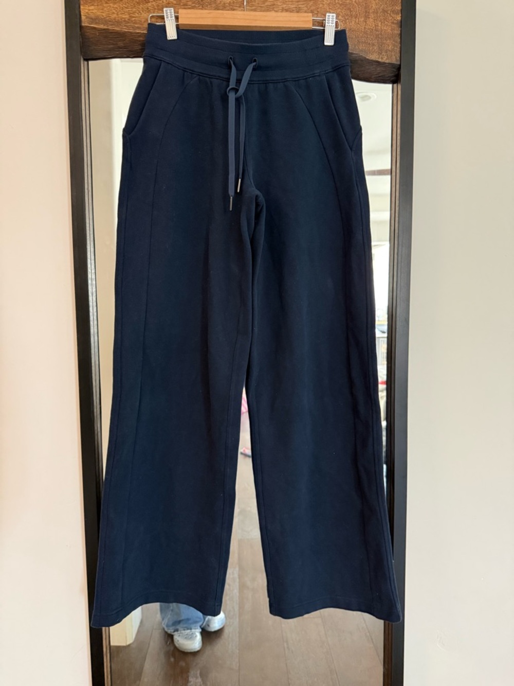 Lululemon Wide Leg Navy Blue Drawstring Sweatpants